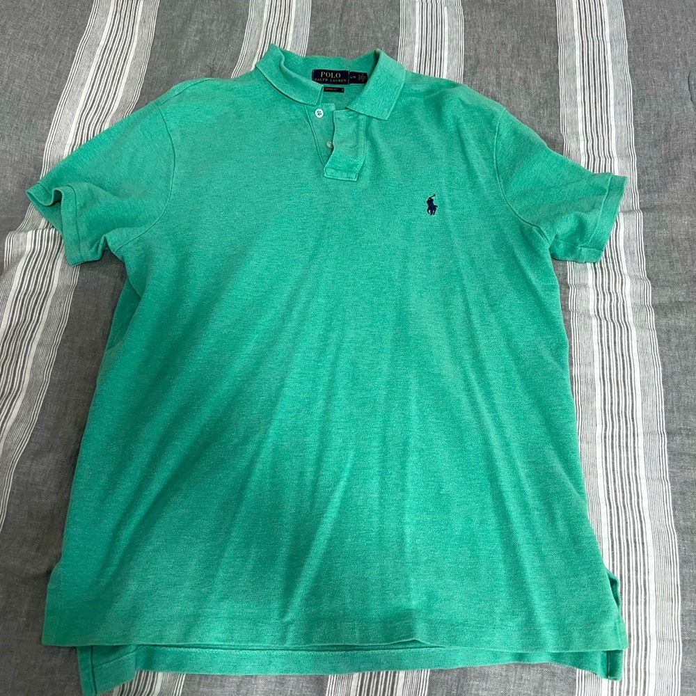 Ralph Lauren Green Cotton Polo - Large
